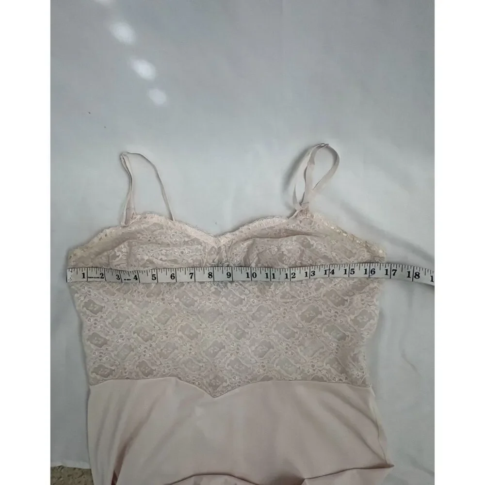 Vintage Legacies Blush Pink Nightgown Sexy Retro Victorian sz M Lace Trim Dress